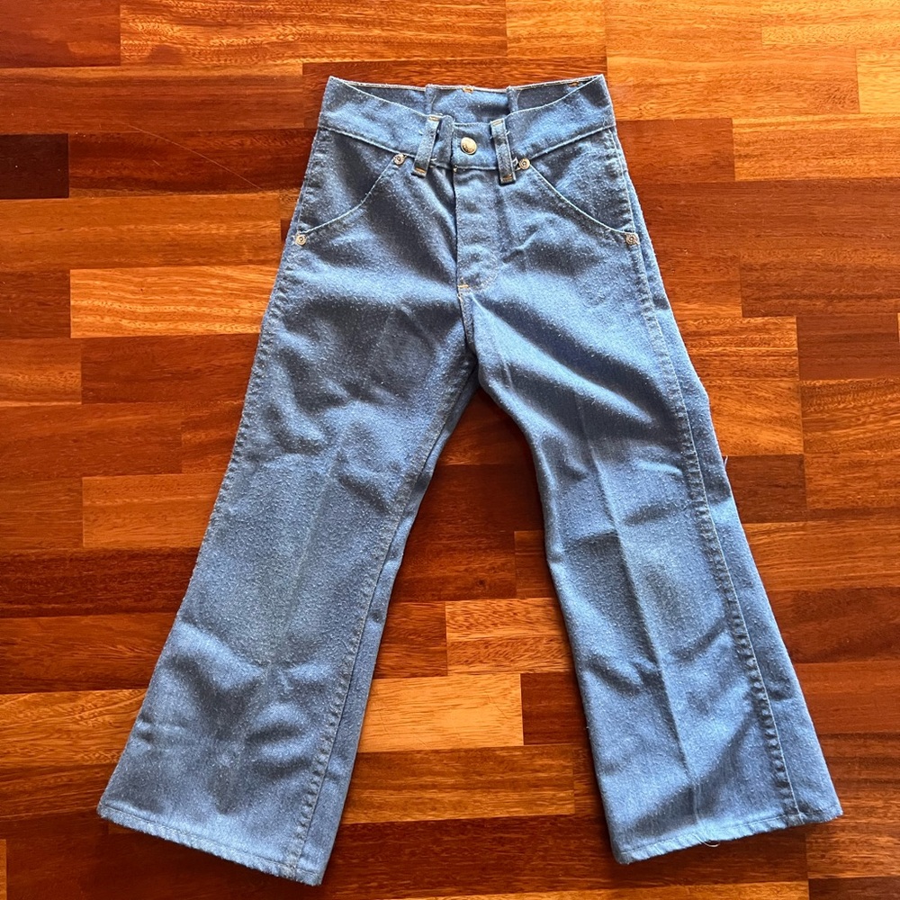 70s Sears Toughskins Kids Flare Jeans size 7 slim